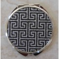 Greek Key Silver Compact Mirror